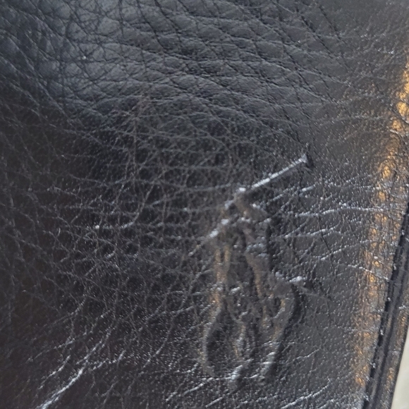 Polo Ralph Lauren Black Pebbled Leather Card Case w/ Money Clip - Picture 4 of 9